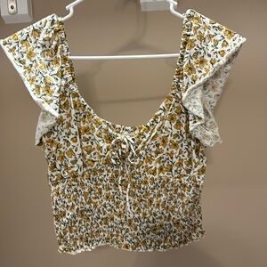 Billabong crop top floral yellow